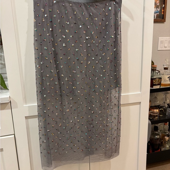 J. Crew Gwyneth Collection Gray Sequin Midi Skirt - Picture 2 of 6